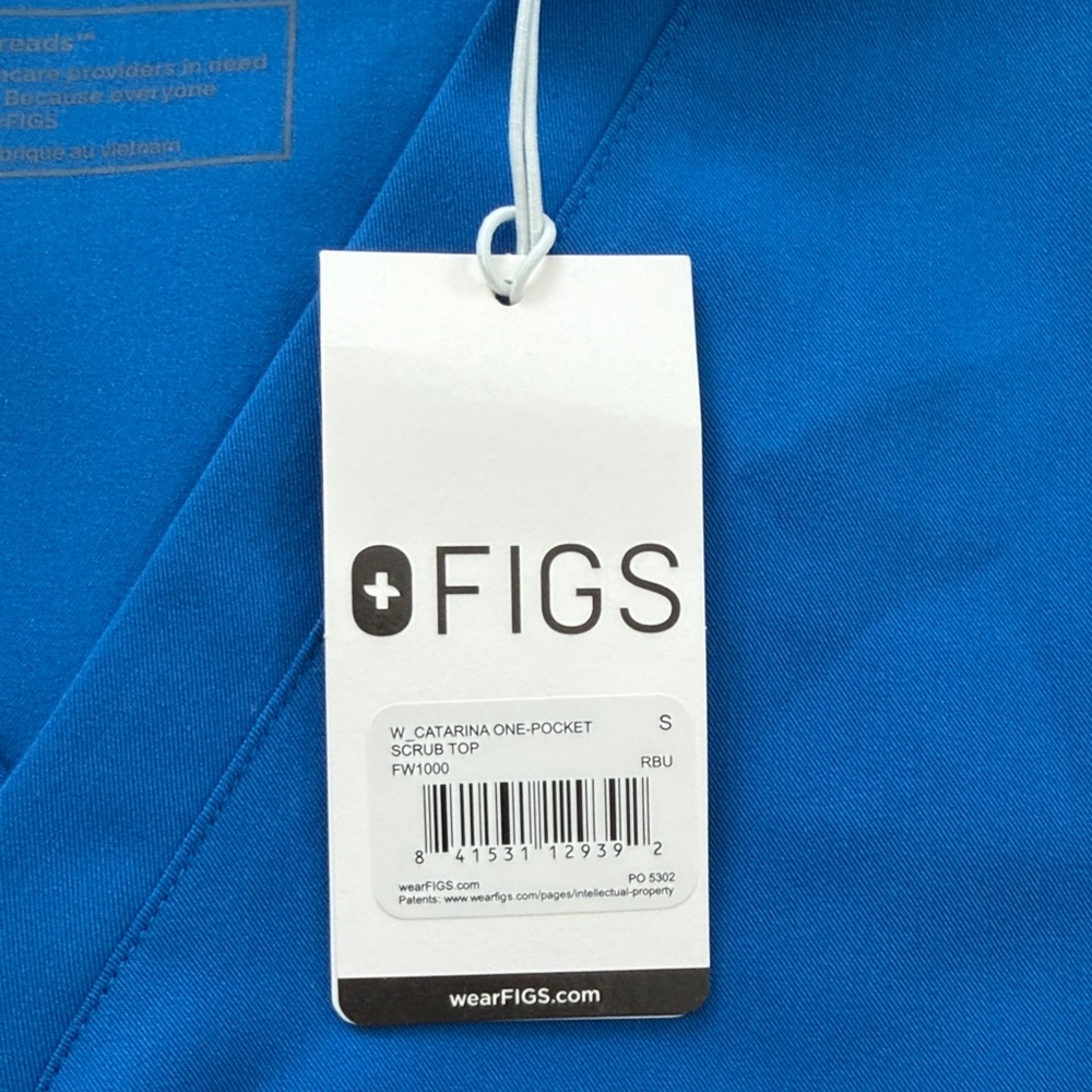Figs Bright Blue V-Neck Scrub Top - Picture 4 of 4